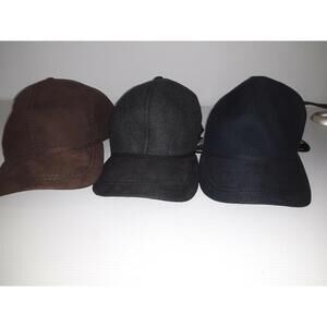 Lot of 3 K&B ETHOS kb plain color hats blue,brown,grey NEW adjustab HATS, BAG362